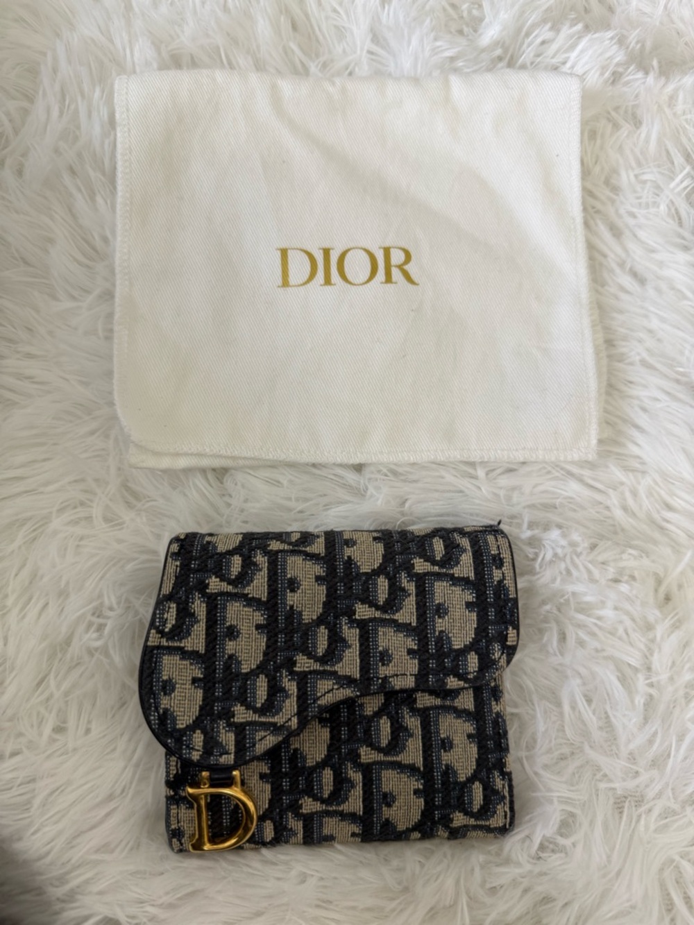 Dior Navy Saddle Wallet
